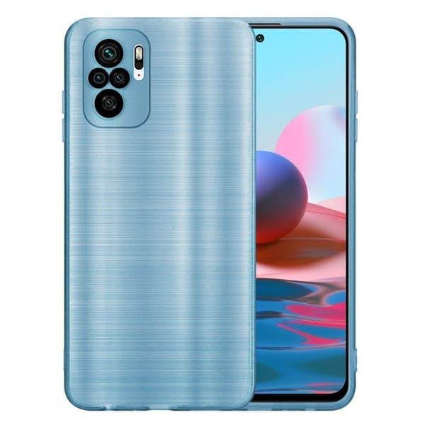 Skyddsfodral för Xiaomi RedMi NOTE 10 4G / RedMi NOTE 10S Borstad Turkos Kameraskydd Blå