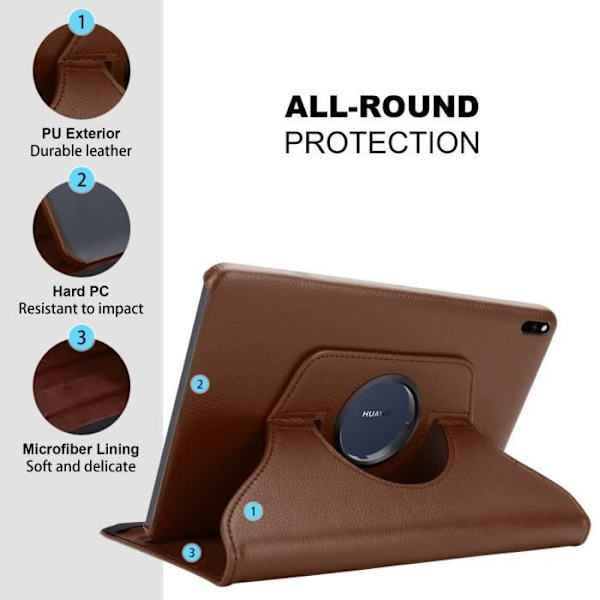 Tabletfodral - Cadorabo - Huawei MatePad PRO - Brun Champignon - 360° skydd - Inbyggt stativ BRUN SVAMP