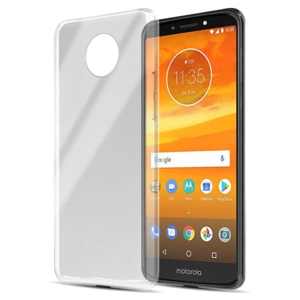 Transparent stötsäker silikonfodral för Motorola MOTO E5 PLUS Vit