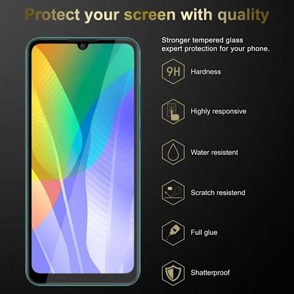 Skärmhärdat glas för Huawei Y6P Filmskydd i HÖGT TRANSPARENT härdat härdat glas Transparent