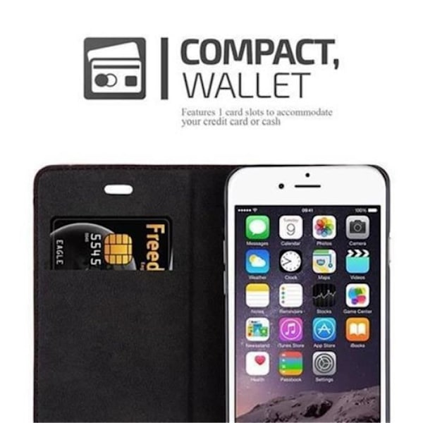 Cadorabo Apple iPhone 6 / 6S Fodral APPLE RÖD Osynlig magnetisk STÄNGNING Fodral Fodral Stöder Stand Card Slot