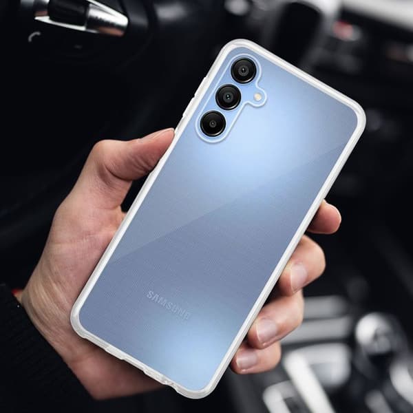 Transparent stötabsorberande silikonfodral för Samsung Galaxy A16 Vit
