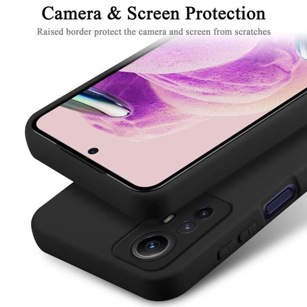 Skyddande stötsäker skal för Redmi Note 12S i LIQUID BLACK Svart