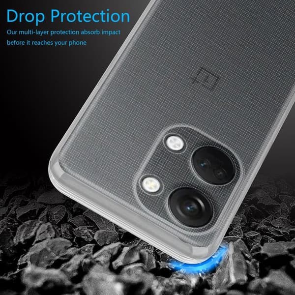 Transparent stötsäker silikonfodral för OnePlus Nord 3 5G Vit