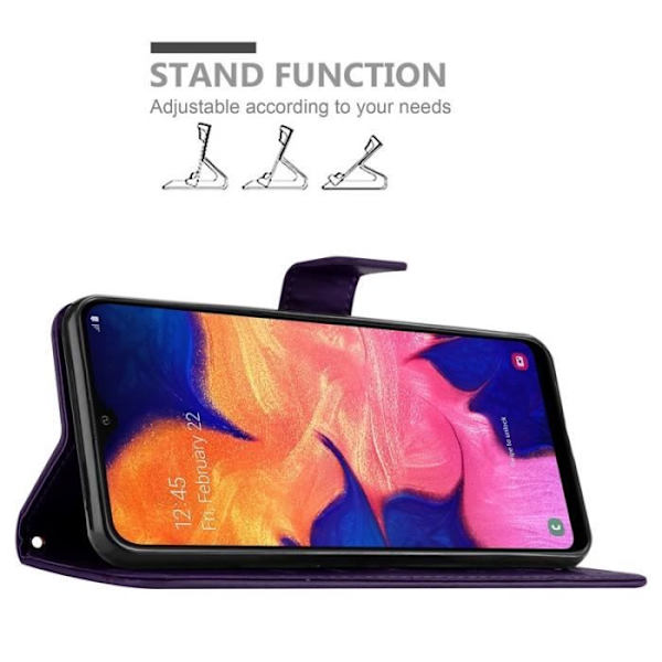 Cadorabo Fodral för Samsung Galaxy A10 i lila - blommig design