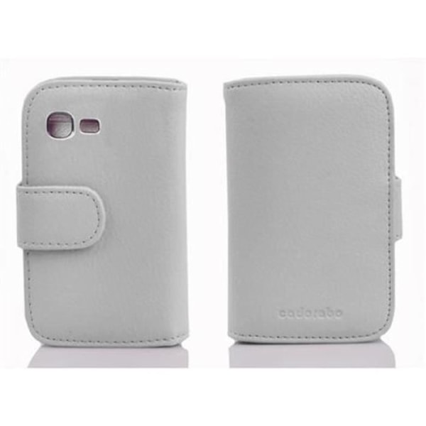 Coque - CADORABO - Galaxy POCKET NEO - Strukturerad Kunstläder - Magnetisk Stängning - Ficka för Kort Vit