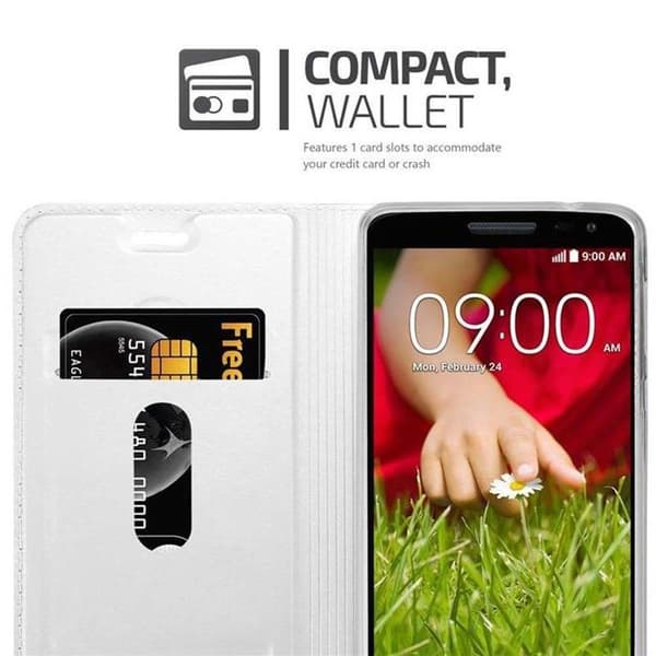 Flip-fodral för LG G2 MINI Fodral i KLASSISK SILVER Plånbok Stötsäker Grå