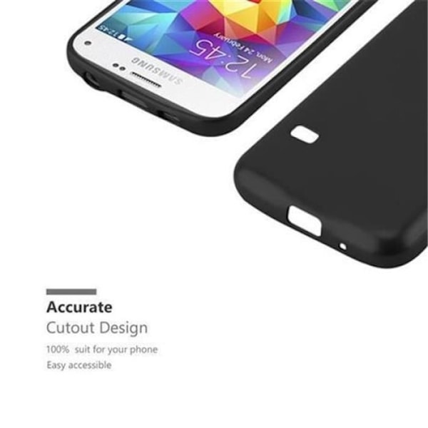 Samsung Galaxy S5 - S5 NEO-fodral i METALLIC BLACK från Cadorabo (METALLIC MATTE Design) Ultratunt mjukt silikon TPU-gelskydd