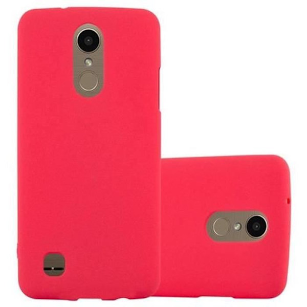 LG K10 2017 fodral i RED FROST av Cadorabo (FROST Design) Ultratunt mjukt silikongel TPU-fodral med anti-chock – fodral