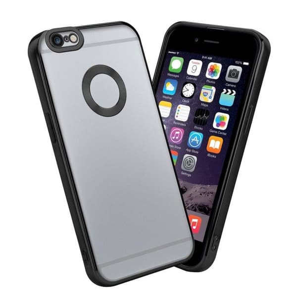 Transparent iPhone 6 PLUS / 6S PLUS-fodral - Svart Stötskydd Chrome Design Vit