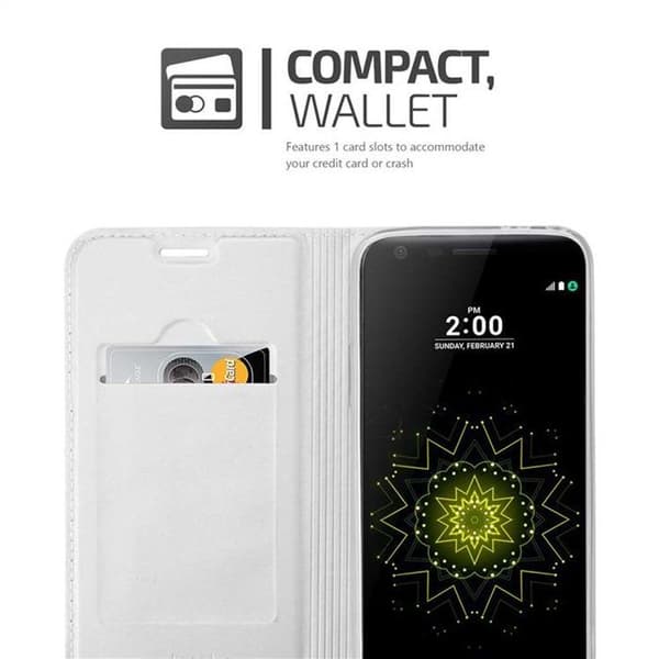 Flip-fodral för LG G5 Klassisk Silver Plånbok Stötsäker Grå
