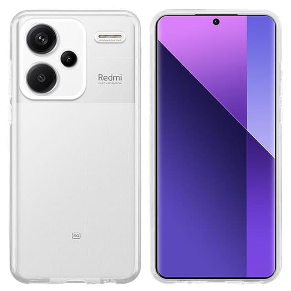 Transparent stötsäker silikonfodral för Xiaomi RedMi Note 13 Pro Plus Vit