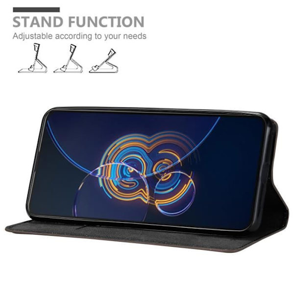 Coque - CADORABO - Asus ZenFone 8 FLIP - Kaffeebrun - Boketui - Magnetisk skydd kaffe brunt