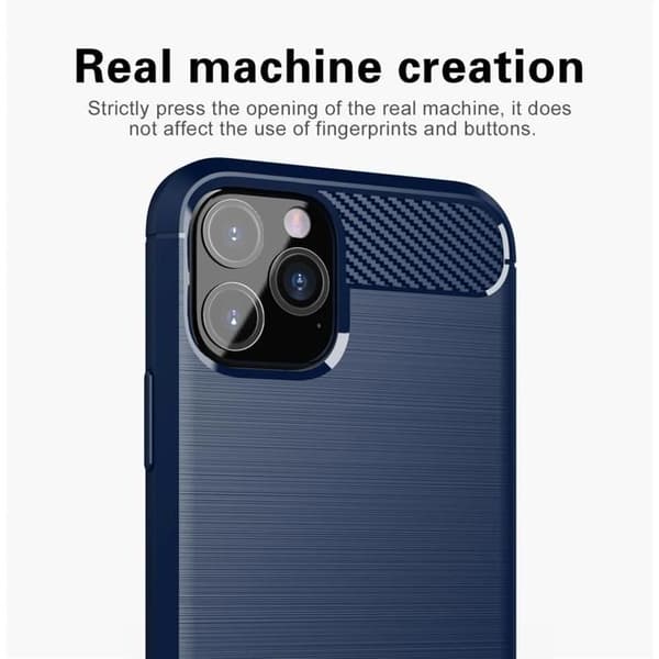 Skal för iPhone 11 PRO MAX BORSTAD BLÅ Kolfiberdesign Blå