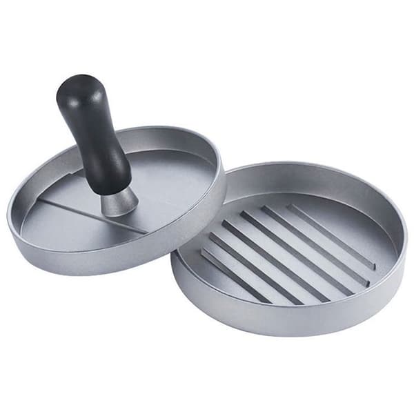Grå Hamburgerpress 12 cm i Diameter - Köttfärspress för Burger Grillning Camping Hem Catering Grå