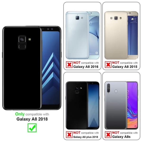 Flip-fodral för Samsung Galaxy A8 2018, CLASSY SILVER plånbok, stötresistent Grå