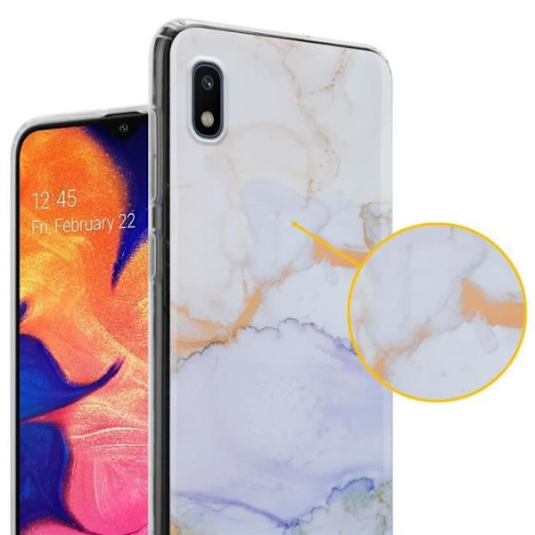 Coque - CADORABO - Samsung Galaxy A10/M10 - Vit Vit Lila Guld - Skydd Silikon TPU - Trendig Design Vit, Lila, Guld