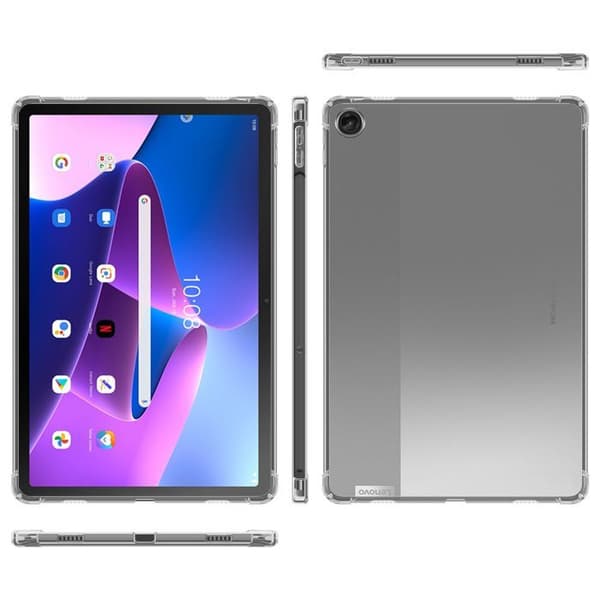 Skyddsfodral för Lenovo Tab M10 Plus 3e i transparent stöttålig silikon Vit