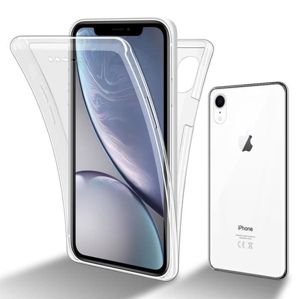 Transparent skal för iPhone XR Heltäckande skydd Vit