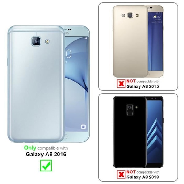 Coque - CADORABO - Samsung Galaxy A8 2016 - Grå titan - Book Case - Magnetisk skydd TITANGÅR