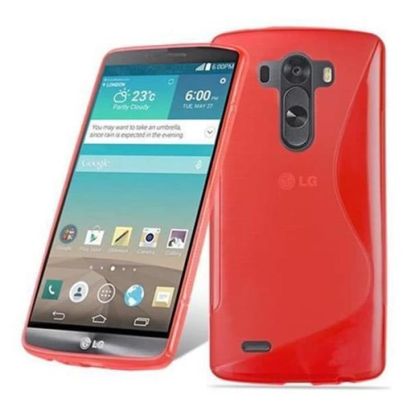 LG G3 STYLUS-fodral i CHERRY RED av Cadorabo (Design -S-) Ultratunt mjukt silikongel TPU-fodral med anti-chock – telefonfodral