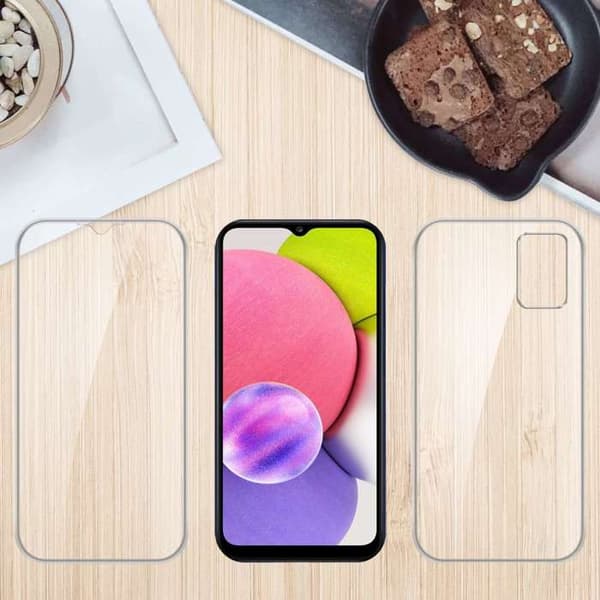 Transparent skydd för Samsung Galaxy A03s Vit