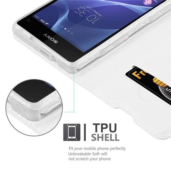 Fodral med lock för Sony Xperia Z1 COMPACT Plånbok i KLASSISK SILVER Stötsäker Grå