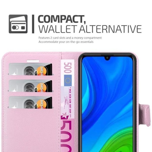 Etui för Huawei P SMART 2020 - CADORABO - LOTUS ROSA - Simil läder - Magnetisk stängning - Ställfunktion LOTUS ROSA