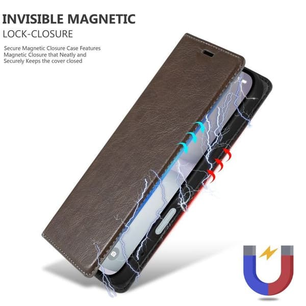 Etui för iPhone 16 PLUS Fodral i MÖRKBROWN brun