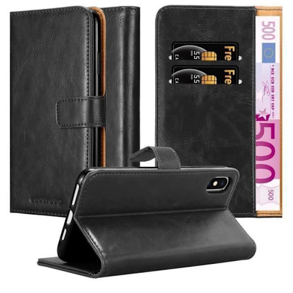 Cadorabo fodral till Apple iPhone XS MAX - i svart - magnetiskt, stativfunktion och kortfack Svart