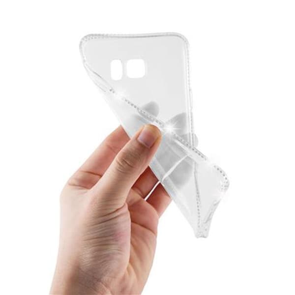 Skal för Samsung Galaxy NOTE 5 i TRANSPARENT-VIT Skydd med Strassdesign Vit