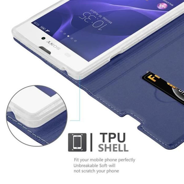Cadorabo Fodral till Sony Xperia T3 i KLASSIG MÖRKBLÅT