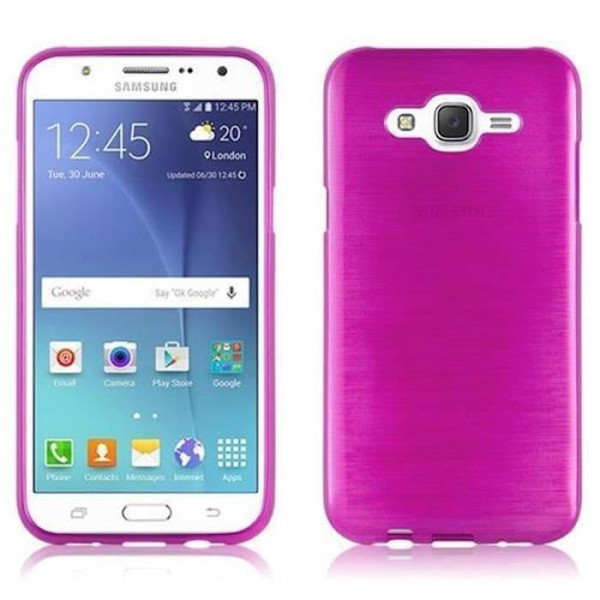 Samsung Galaxy J5 2015 (5) Fodral i HOT PINK by Cadorabo (BORSTAD METALL DESIGN) Ultramjukt silikongel TPU-fodral