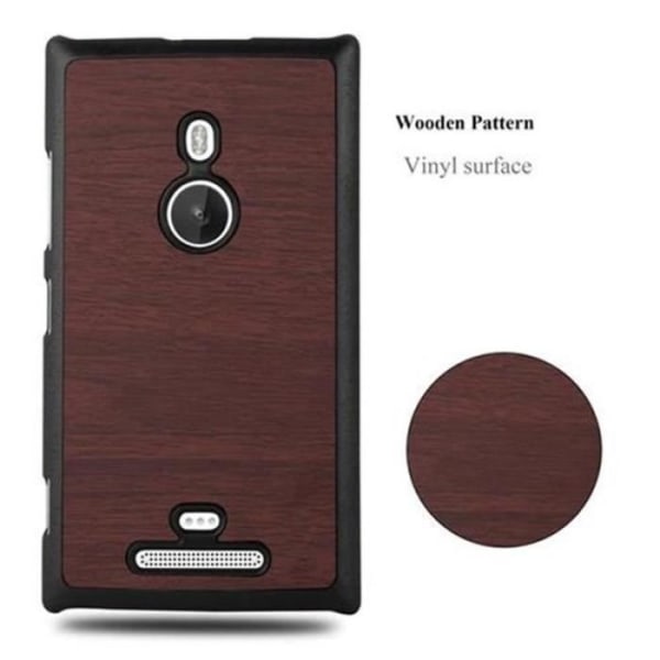 Nokia Lumia 925 Fodral WOODY COFFEE BROWN Cadorabo Design WOODY Hårt Fodral Skydd Anti Shock Protection Ultra Slim Bumper Fodral