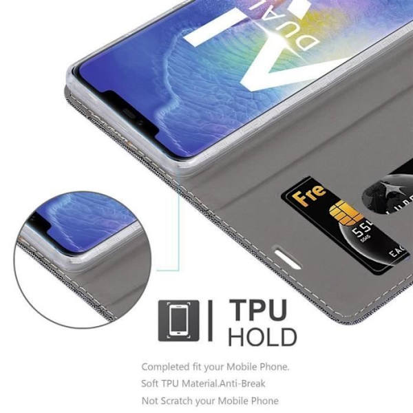 Cadorabo Fodral till Huawei MATE 20 PRO i GRÅ SVART