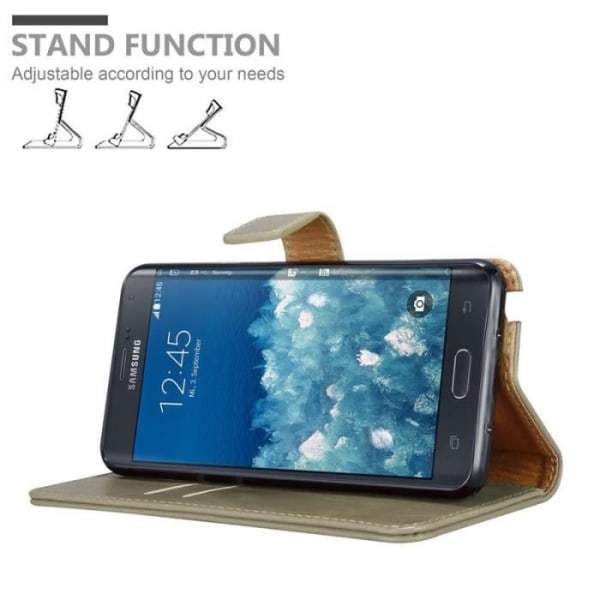 Cadorabo fodral till Samsung Galaxy NOTE EDGE - i brunt - magnetiskt, stativfunktion och kortfack