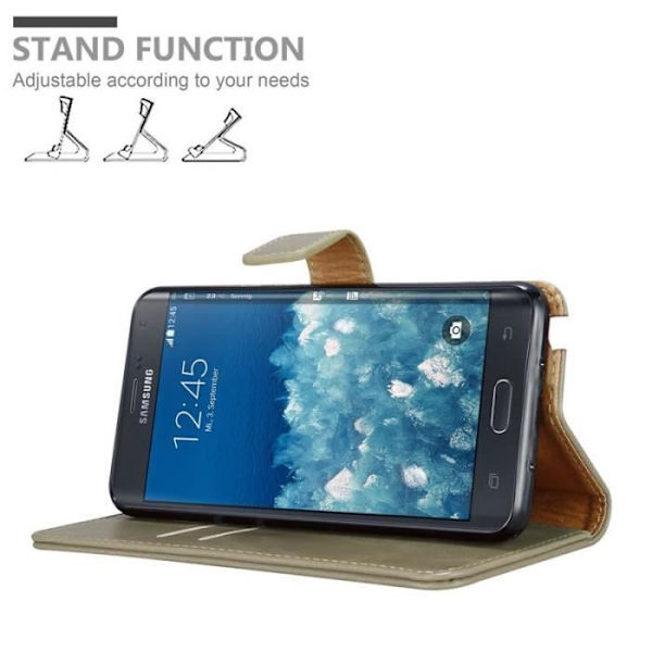 Fodral till Samsung Galaxy NOTE EDGE - CADORABO - Brun - Magnetisk - Mjuk - Stativfunktion kastanj
