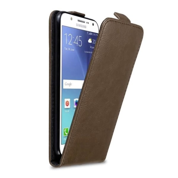 Flip-fodral - CADORABO - Samsung Galaxy J7 2015 - Läderimitation - Brun - Magnetisk stängning kastanj
