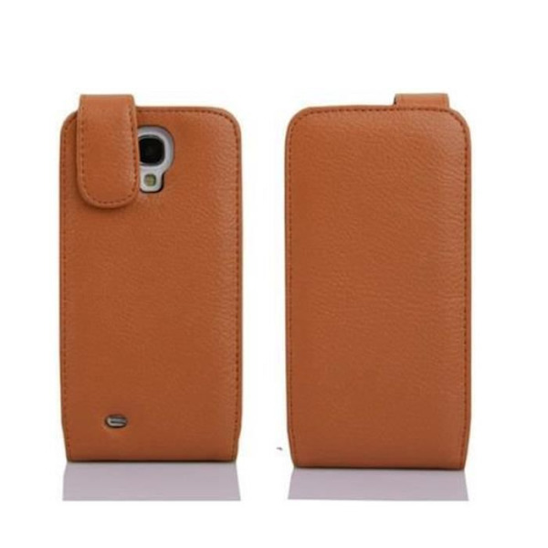 Cadorabo Fodral Samsung Galaxy MEGA 6.3 DESIGN FLIP Style Fodral Fodral Fodral konstläder Struktur HAZEL BRUN