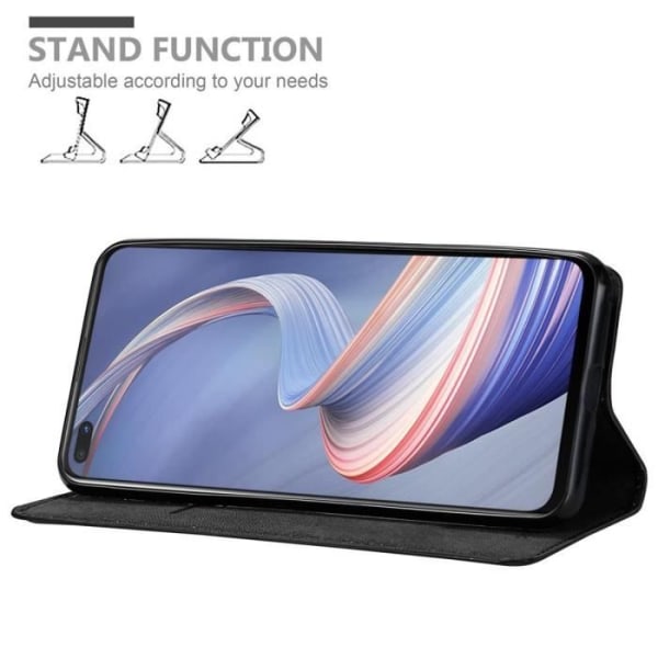 Cadorabo-fodral för Oppo A92s i NIGHT BLACK skyddande skyddskåpa med magnetisk stängning