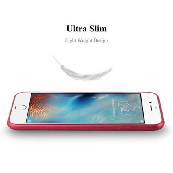Apple iPhone 6 / 6S Fodral METALLIC RÖD Cadorabo DESIGN MATT METALLIC TPU Silikonskydd Fodral Skydd Ultra Slim Bumper