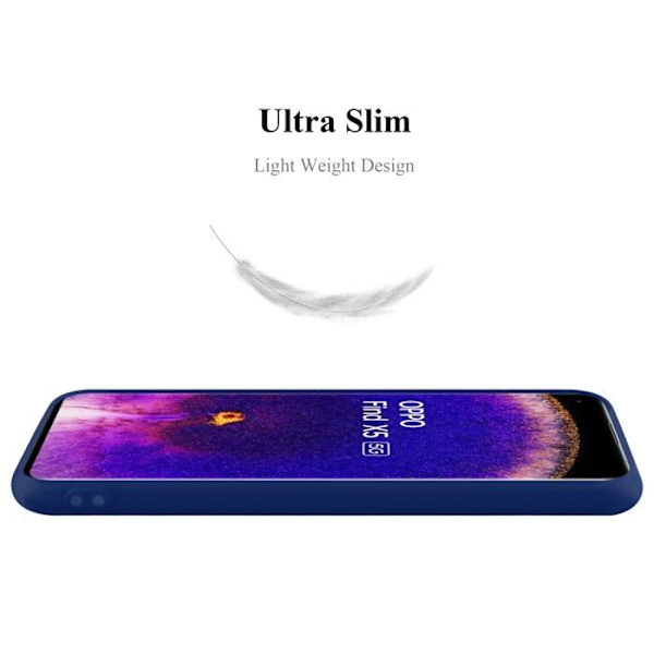 Cadorabo - DE-157032 - Fodral kompatibelt med Oppo Find X5 i DARK Candy Blue - Flexibelt TPU-silikonskyddsfodral