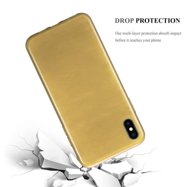Skyddsskal - CADORABO - Apple iPhone XS MAX - Guld - Silikon TPU - Ultra tunn Gul
