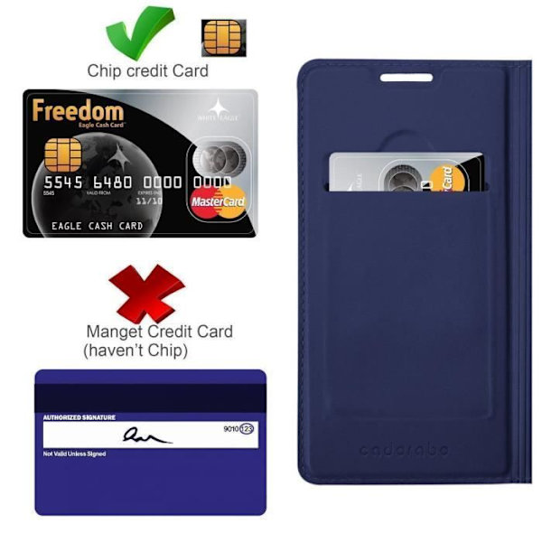 Cadorabo Fodral för Huawei Y6S i CLASSY DARK BLUE Skyddsfodral magnetisk stängningsstativ funktion Mörkblå