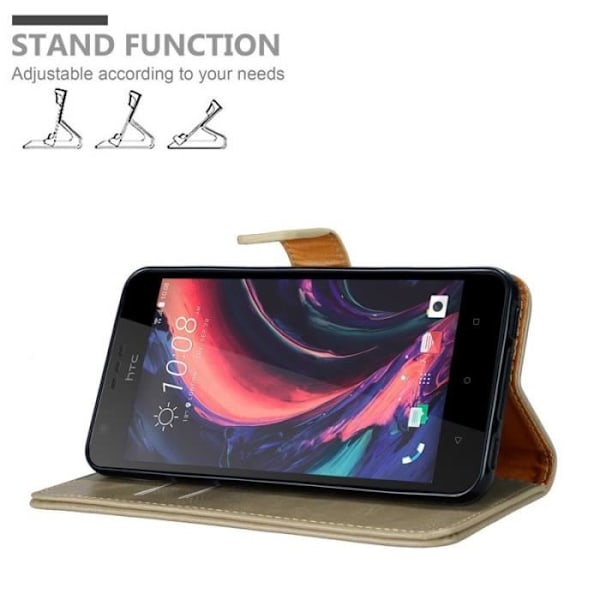 HTC Desire 10 Lifestyle / Desire 825 fodral - CADORABO - Brun - Imiterat läder - Stativfunktion - Magnetisk kastanj