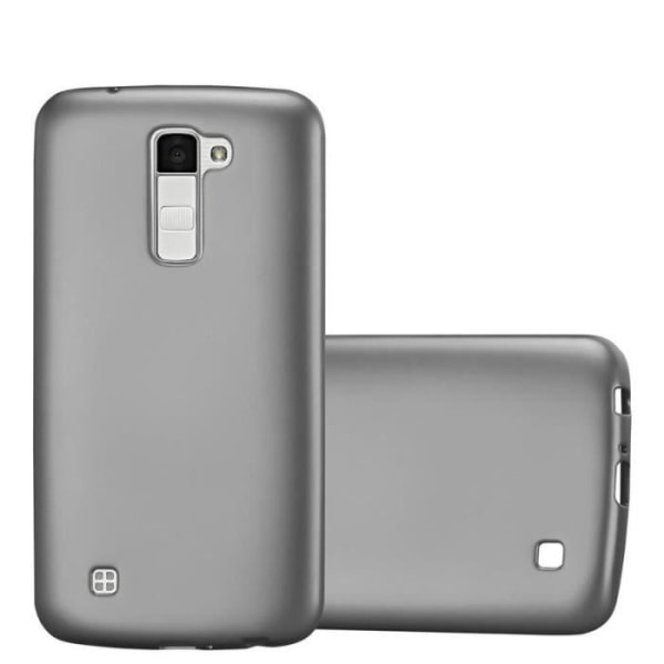 Cadorabo Fodral fungerar med LG K10 2016 i METALLIC GREY - Stötsäker och reptålig TPU silikonhölje - Ultrasmalt skyddande