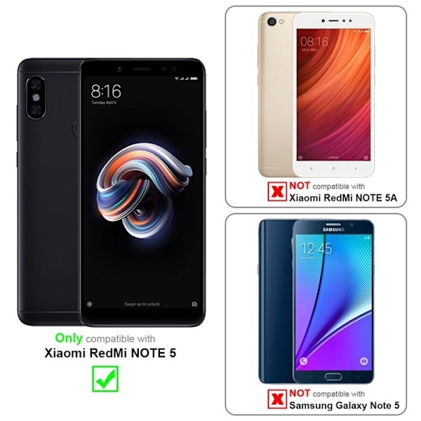 3x Helt härdat skyddsglas för Xiaomi RedMi NOTE 5 i TRANSPARENT med SVART härdat glas Svart
