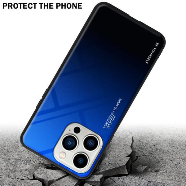 iPhone 14 PRO-fodral i BLÅ - SVART Stötsäker Bicolor design Svart
