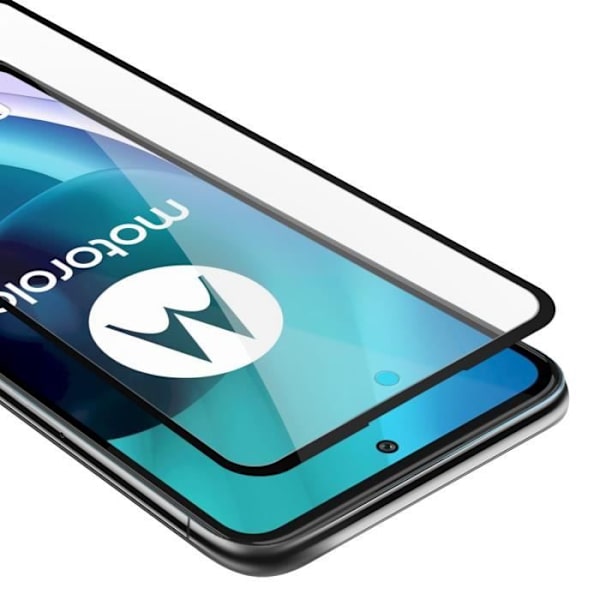 Helskärmshärdat glas för Motorola MOTO G71 5G Skyddsfilm i TRANSPARENT med SVART härdat härdat glas