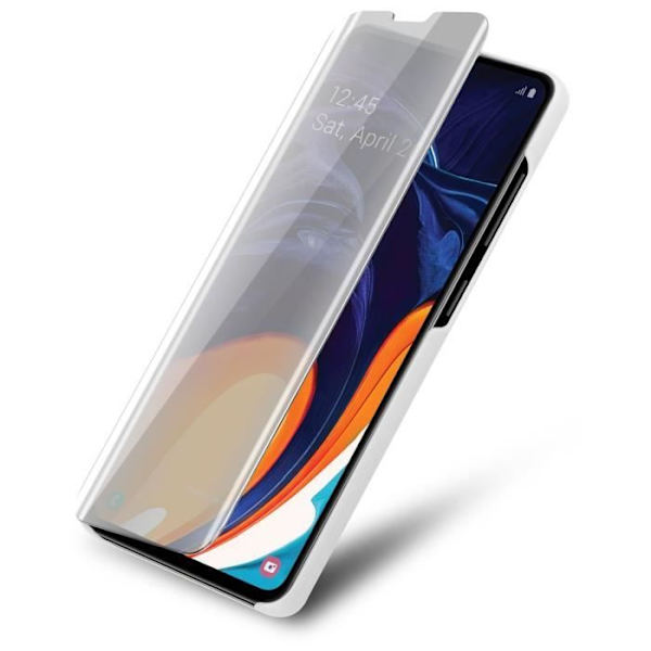 Etui Cadorabo för Samsung Galaxy A60/M40 i Agat Silver med Clear View-funktion och 360-graders skydd Silver agat